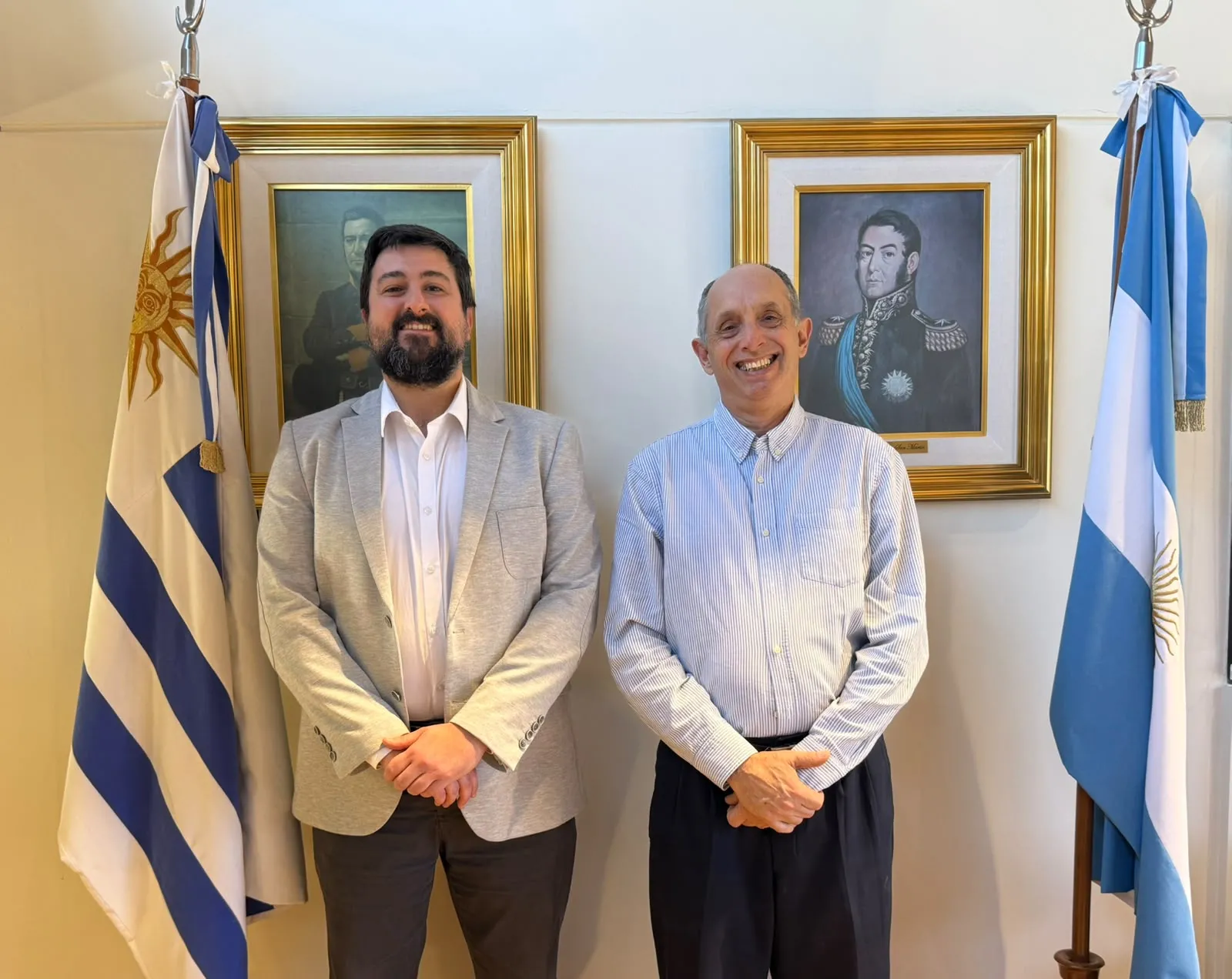 Ing. Marcelo Sadres, presidente de ALUR junto al Dr. Ing. Gonzalo Casaravilla, presidente de la Delegación del Uruguay ante la Comisión Técnica Mixta de Salto Grande